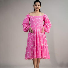 Aqua Print Soft Organic Dress