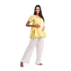 Daffodil Yellow Botanical Maternity Tunic Co-Ord Set