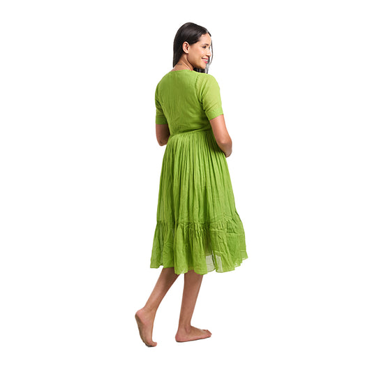 Eastman Green Two-Layer Mul Cotton Nursing Midi Dress