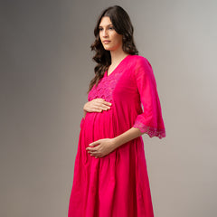 Hot Pink Maternity Dress