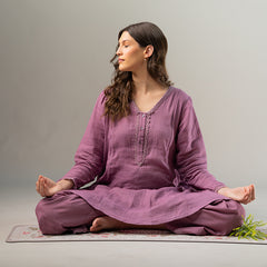 Mauve Organic Cotton Linen Cord Set