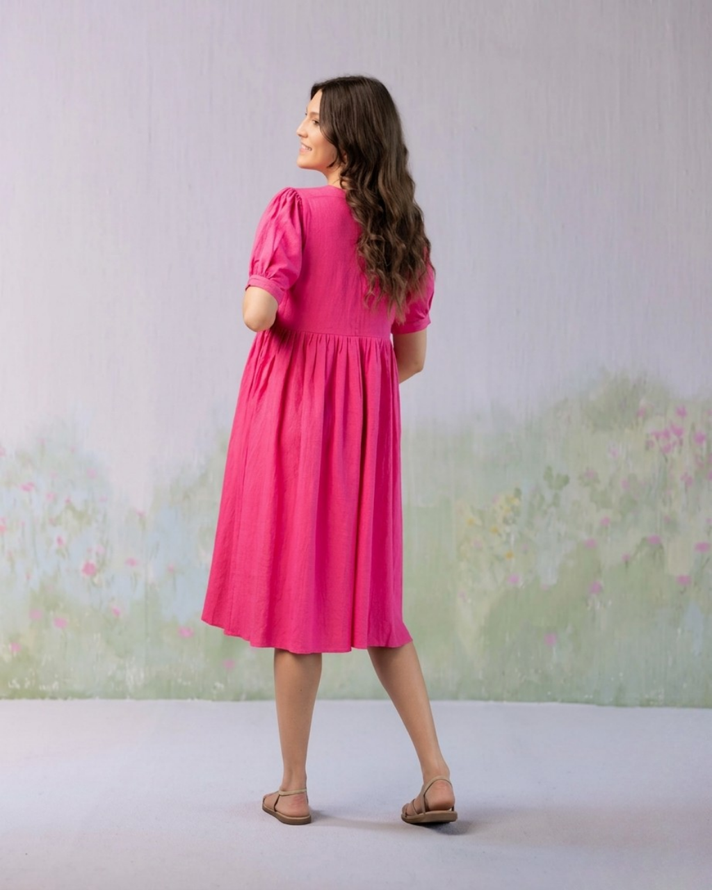 FUSCHIA PINK MATERNITY DRESS