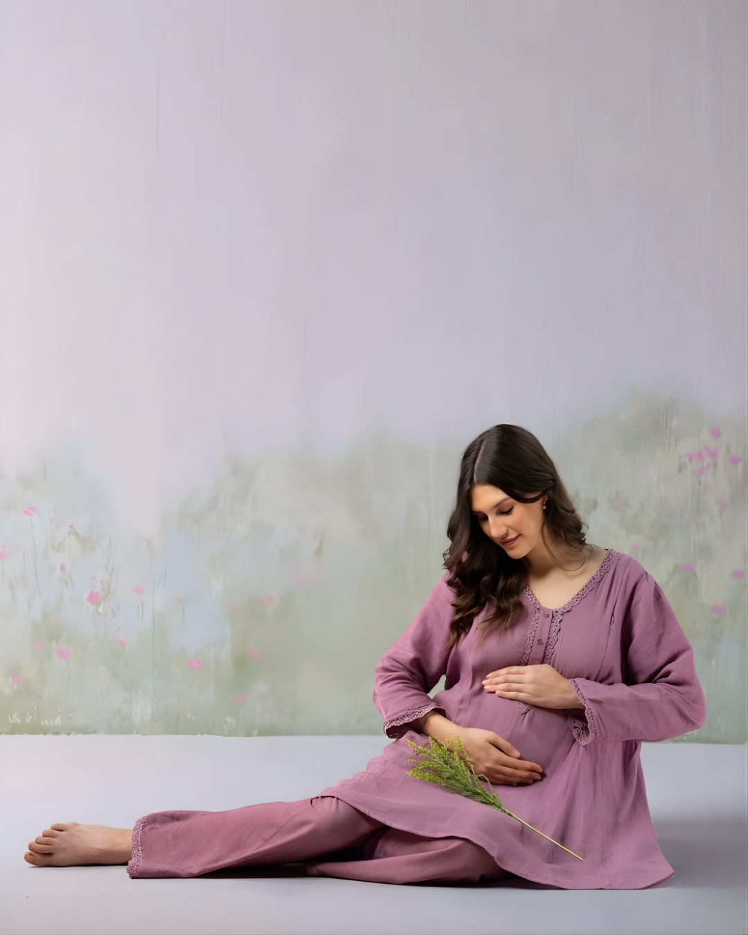 Mauve Organic Cotton Linen Cord Set