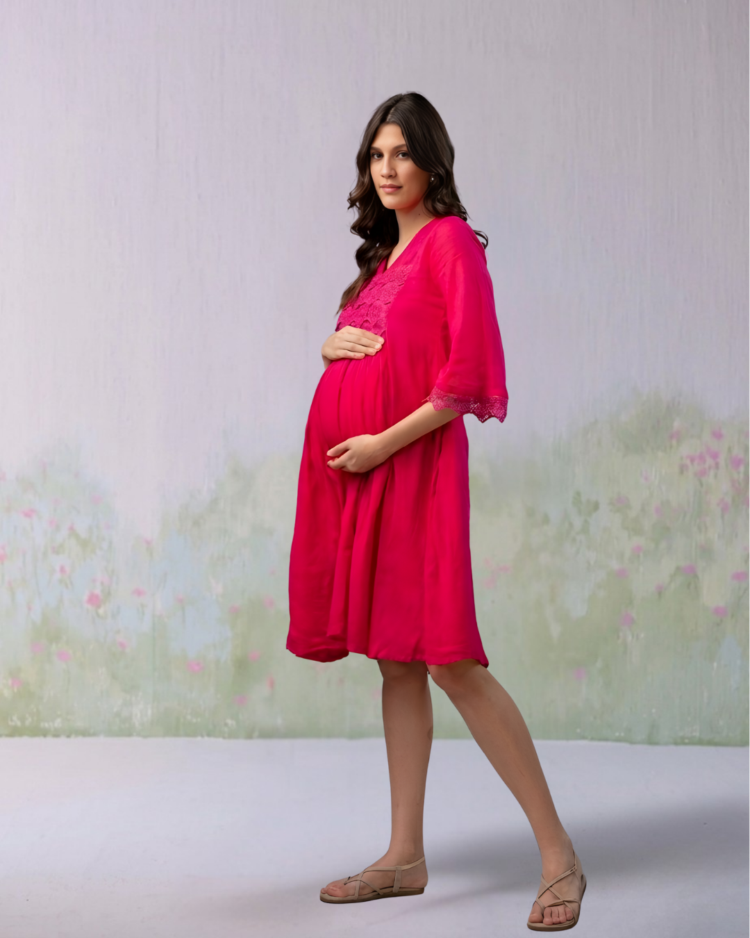 Hot Pink Maternity Dress
