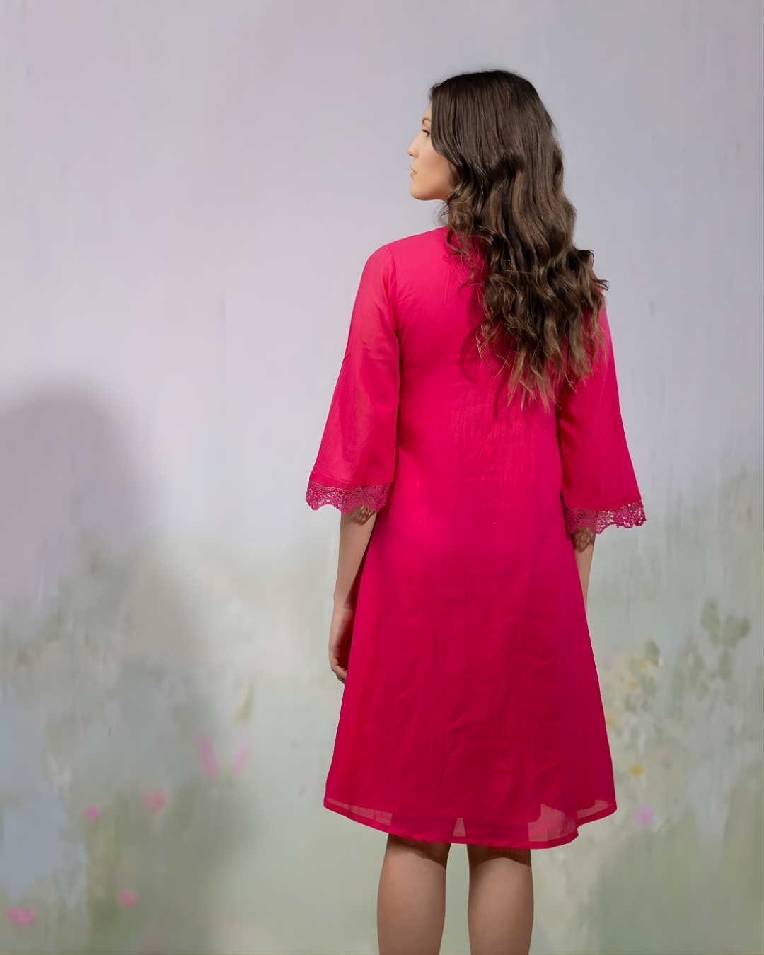 hot pink maternity dress Willow Raspberry Turn heads in our Smocked Ruffle Maternity Dress Pink Maternity Dress, Maternity Friendly