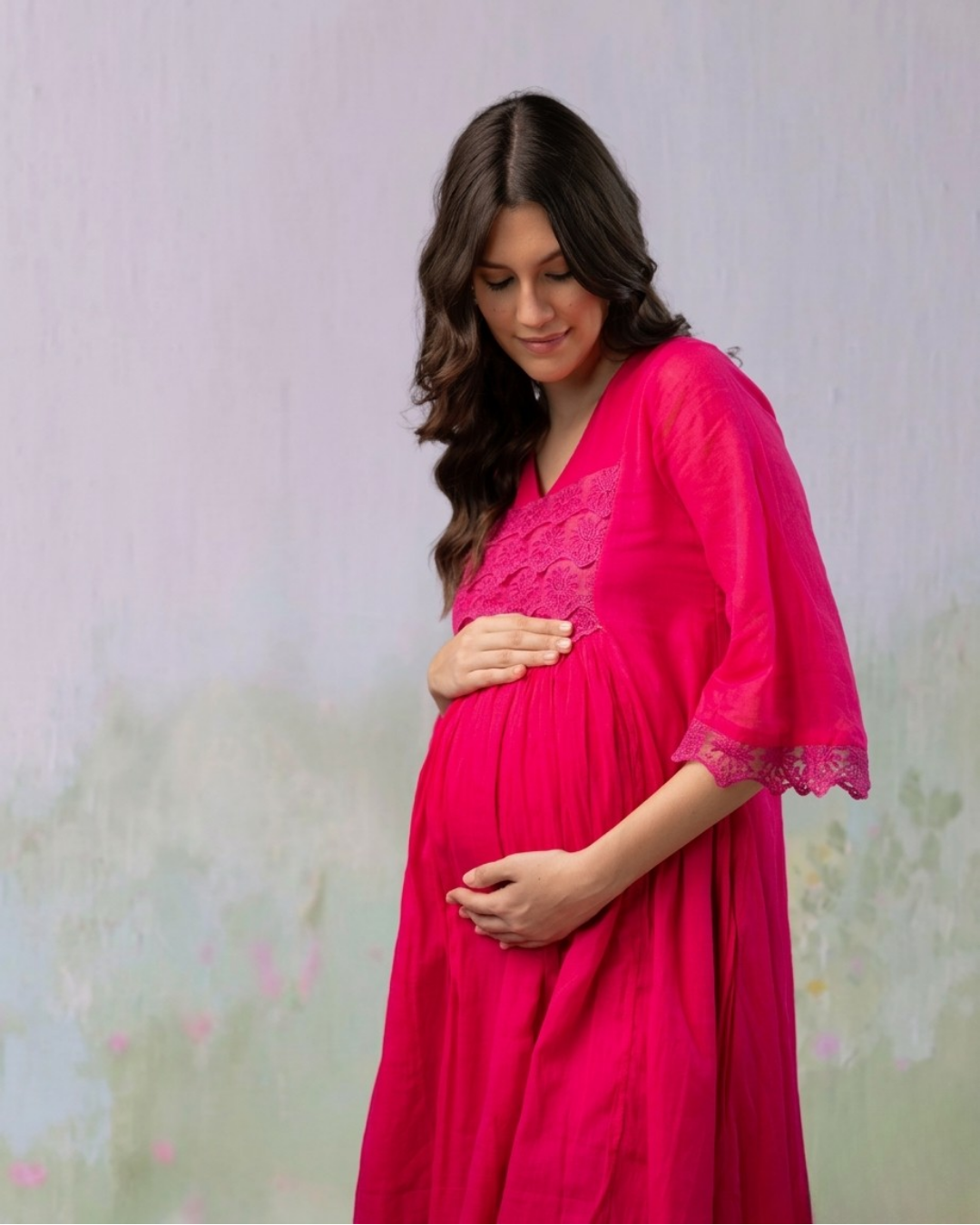 Hot Pink Maternity Dress