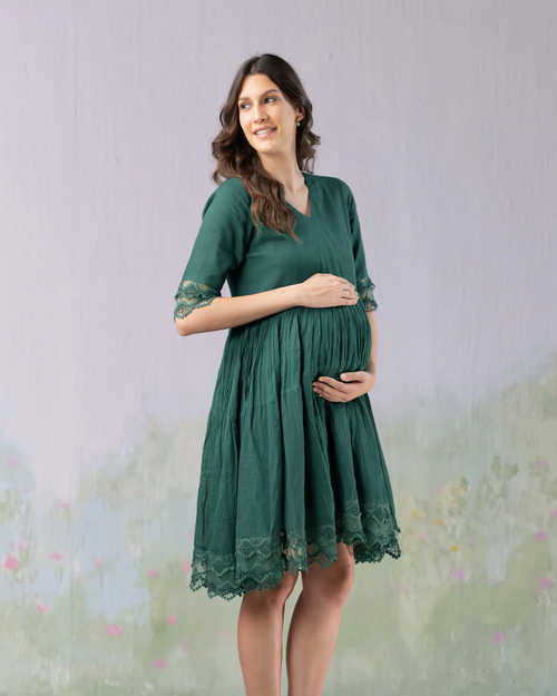 Pure Mulmul Cotton Maternity Dress