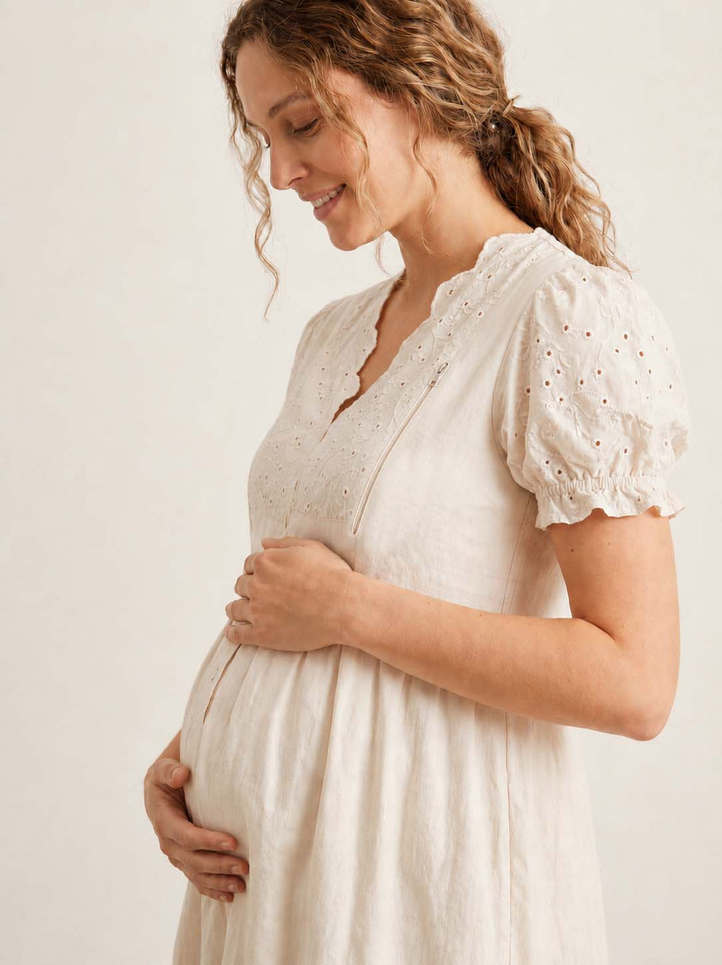 SNOW WHITE EYE LET MATERNITY LOUNGE DRESS
