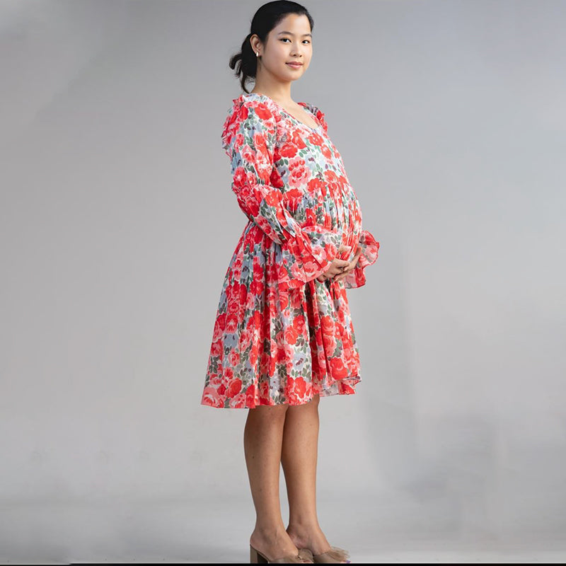 Mughal Printed Tea-Length Dress