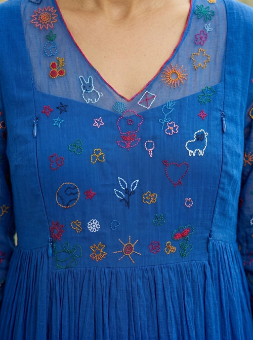 Baby doodles cobalt dress