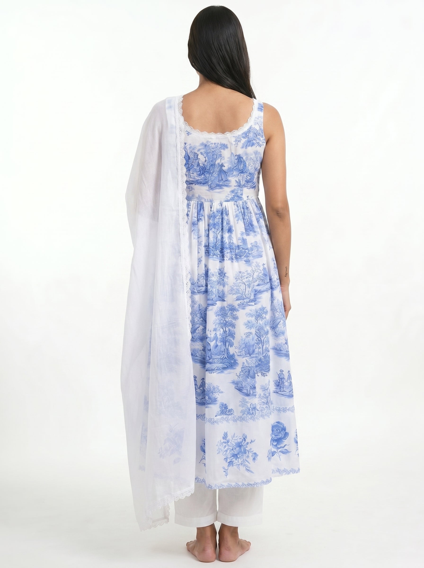 THE BLUE VINTAGE MATERNITY ANARKALI SUIT