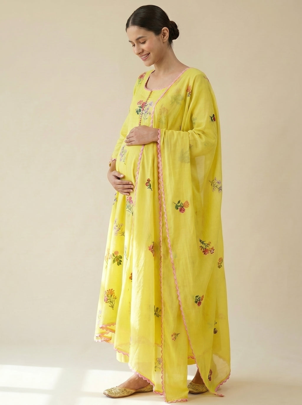CITRUS BOTANICALS MATERNITY ANARKALI SUIT