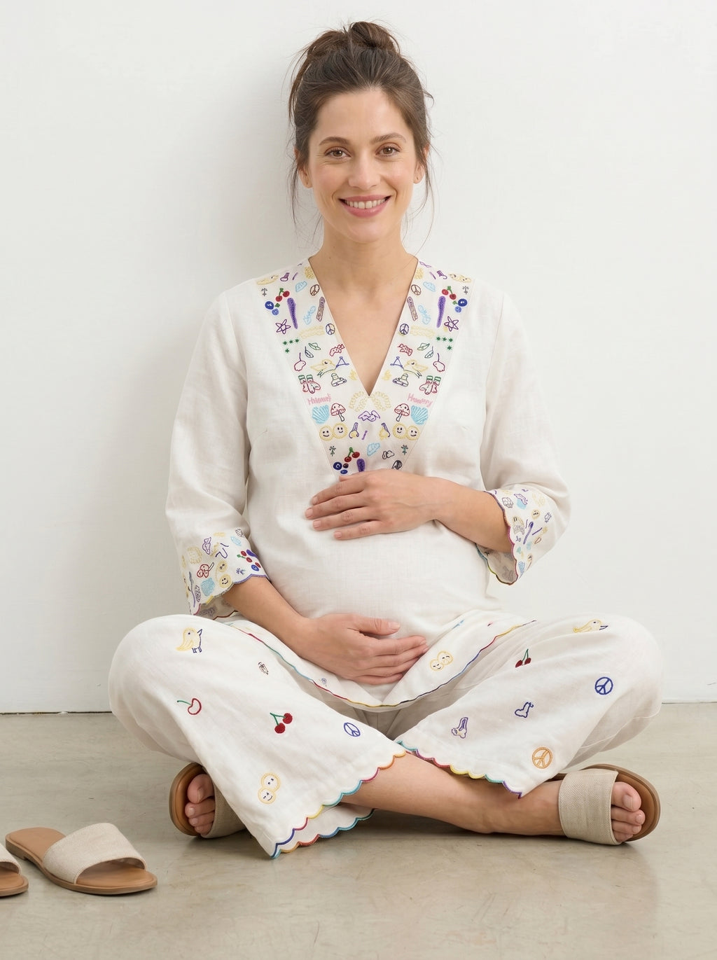 IVORY DOODLE MATERNITY CO ORD SET