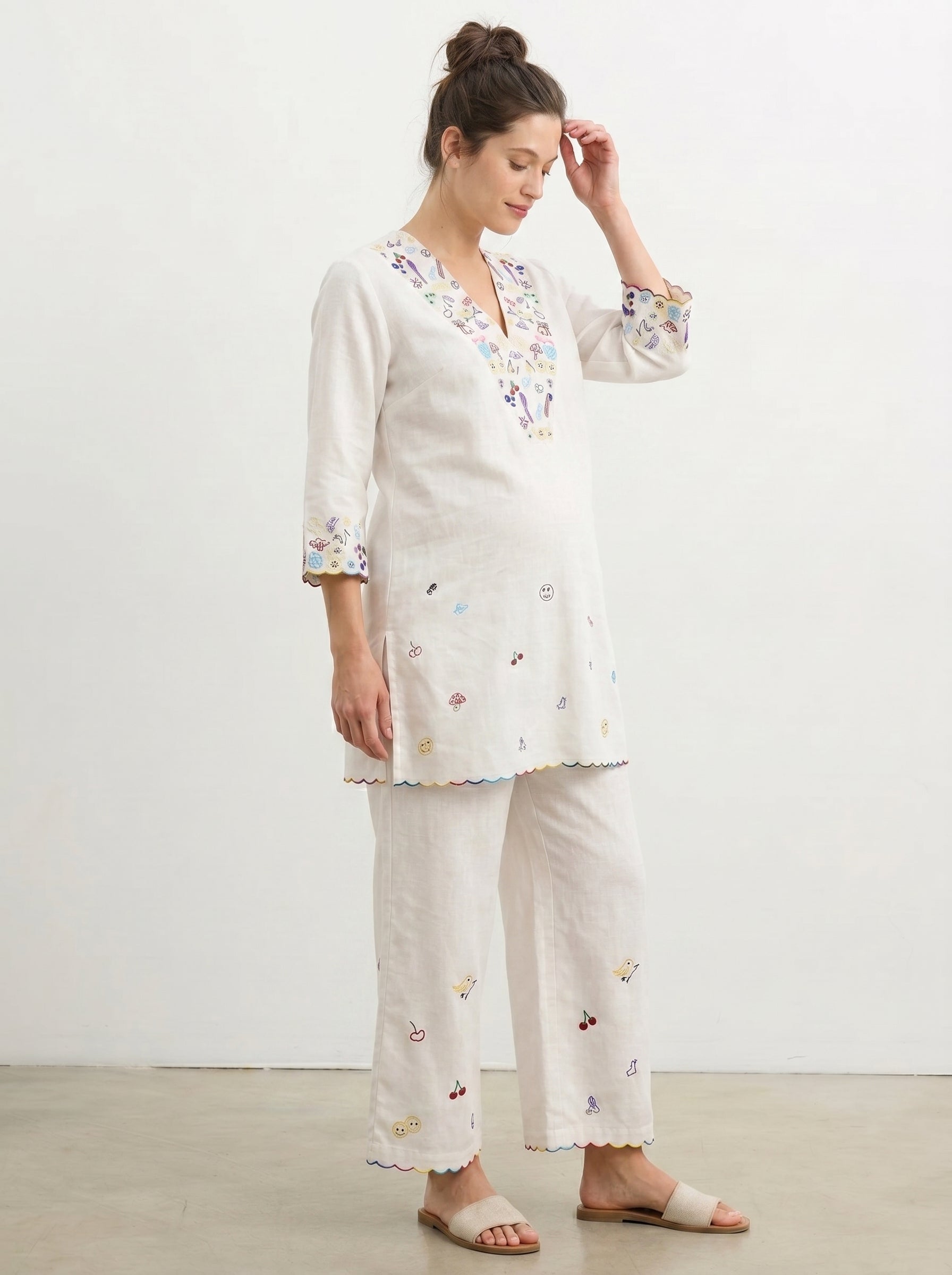 IVORY DOODLE MATERNITY CO ORD SET