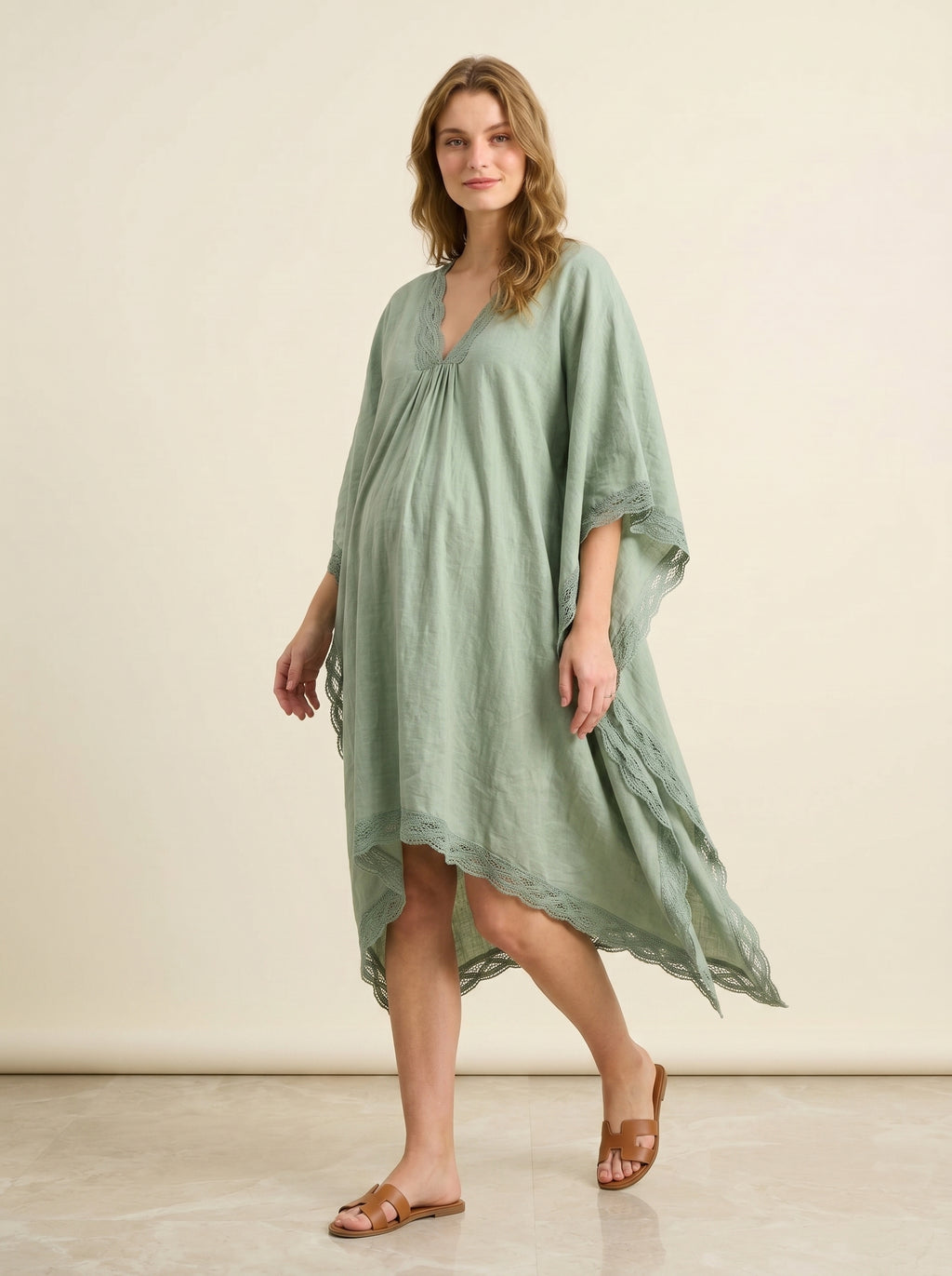 sage organic maternity kaftan