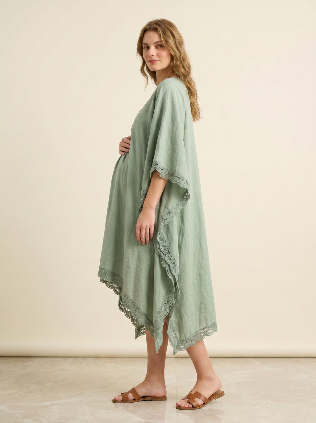 sage organic maternity kaftan