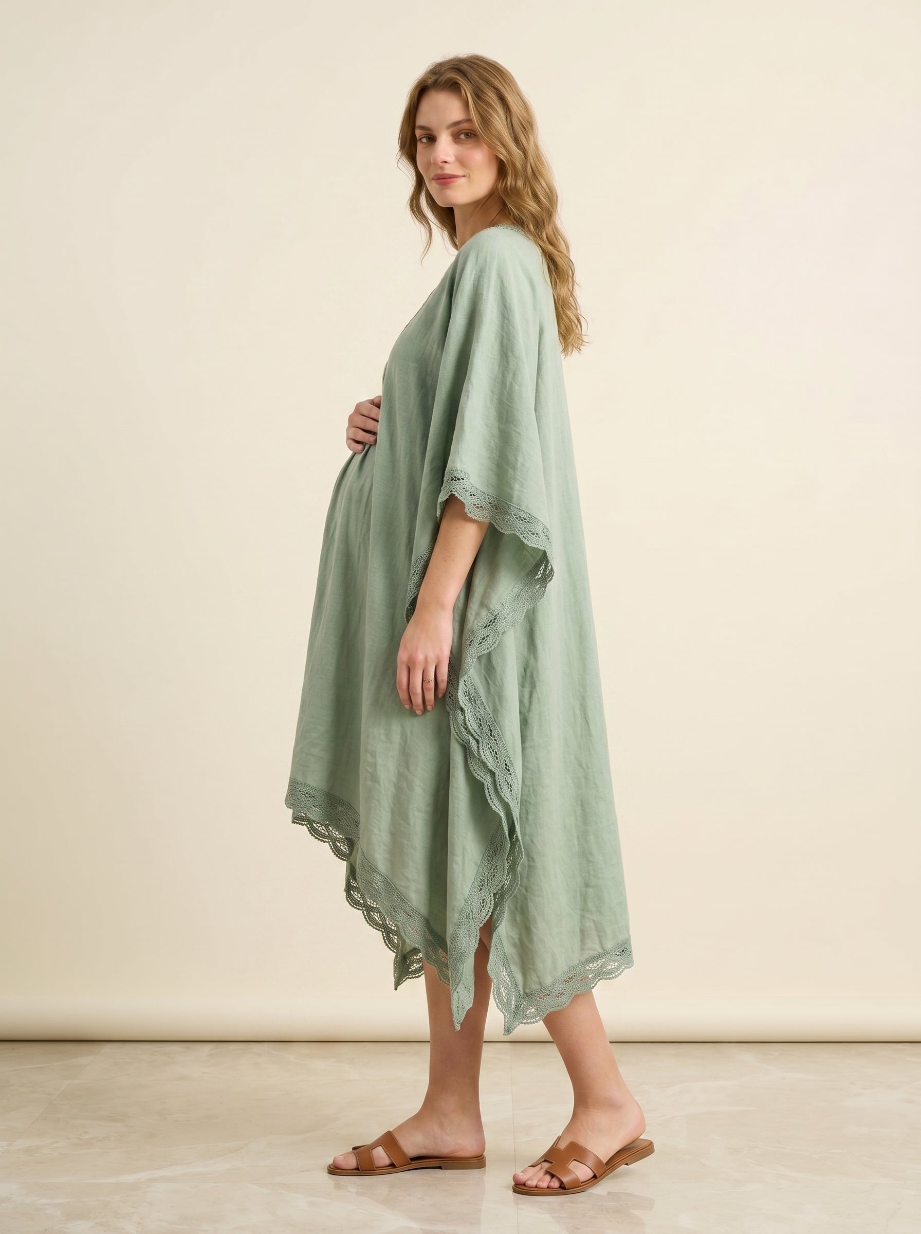 sage organic maternity kaftan
