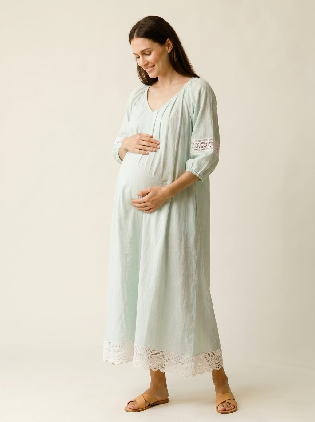 ICE BLUE MATERNITY LOUNGE DRESS – Dearma., A Product Of MANASA REDDY