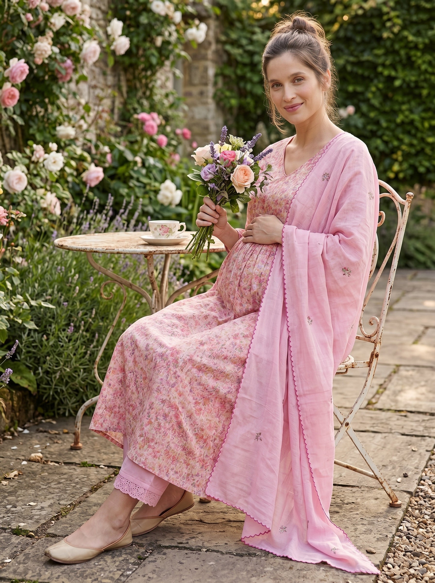 BLUSH PINK ANARKALI SET