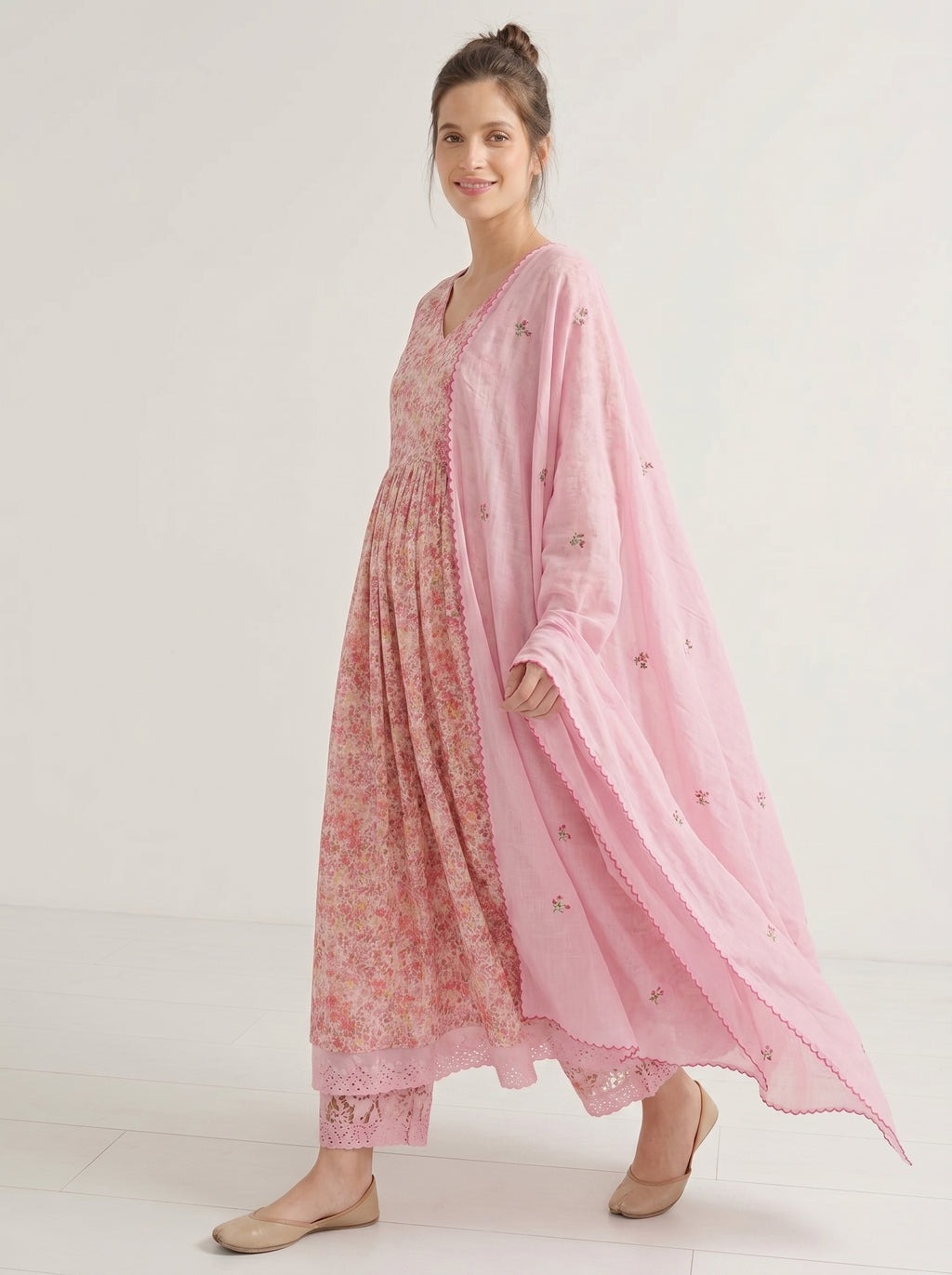 BLUSH PINK ANARKALI SET