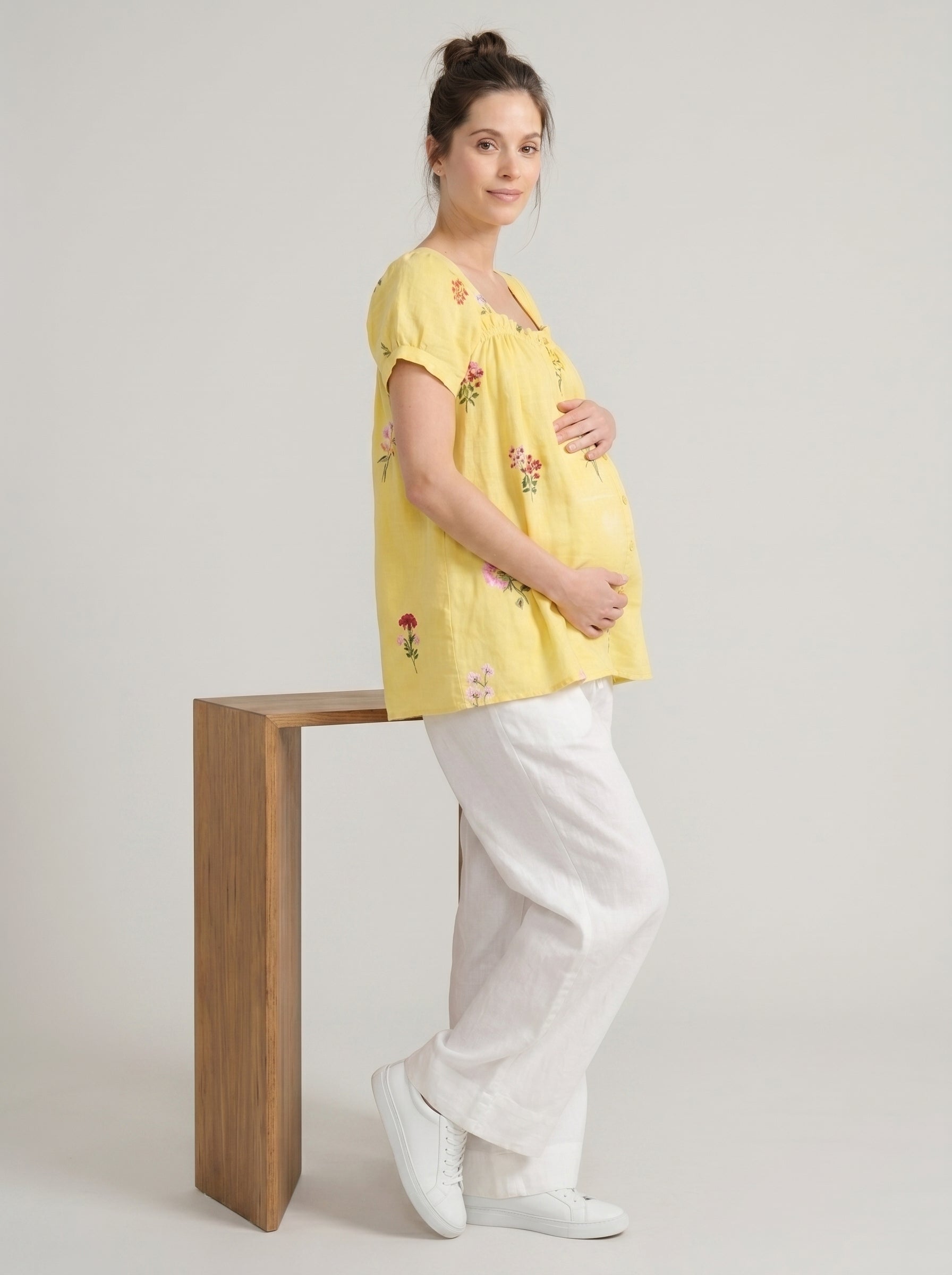 Daffodil Yellow Botanical Maternity Tunic Co-Ord Set