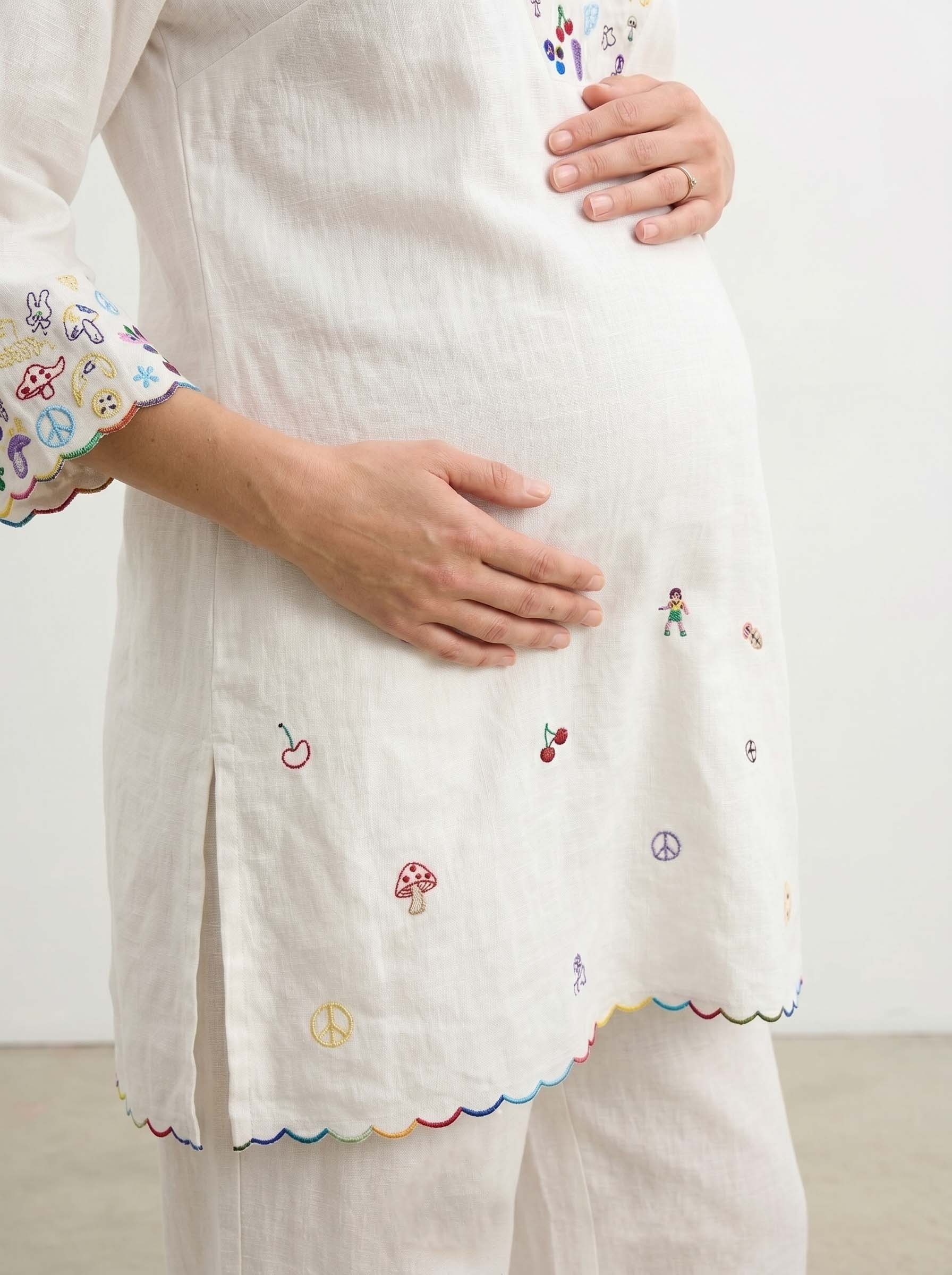 IVORY DOODLE MATERNITY CO ORD SET