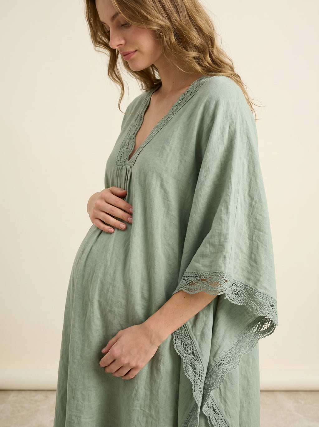 sage organic maternity kaftan