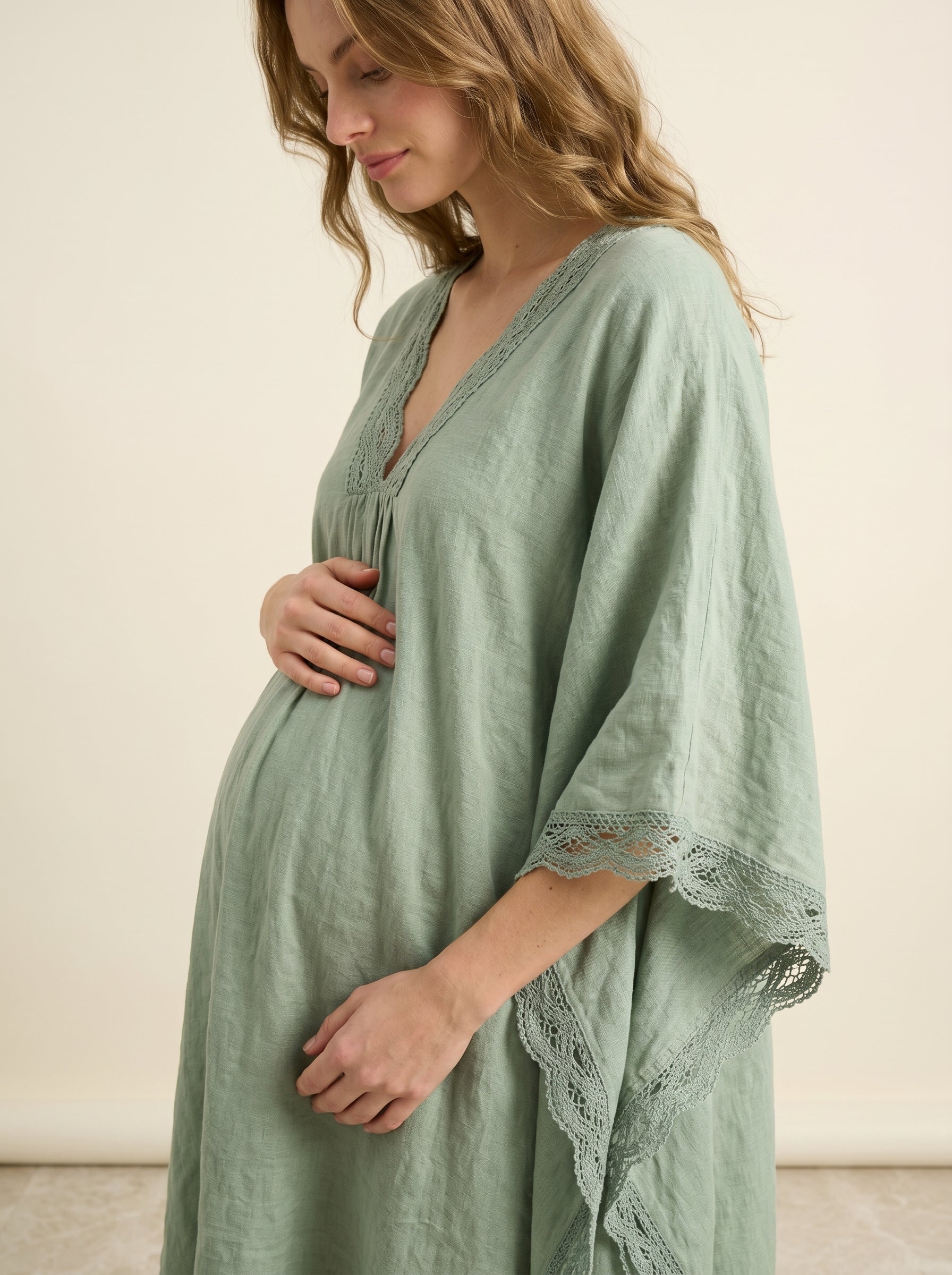 sage organic maternity kaftan