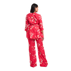 Red Monkey Floral Maternity & Nursing Peplum Co-Ord Set