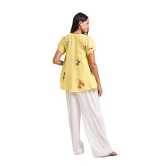 Daffodil Yellow Botanical Maternity Tunic Co-Ord Set