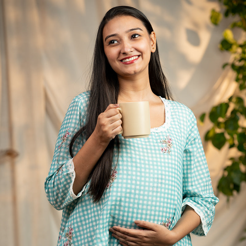 Organic Mul Eyes Blue Printed Layered Dress