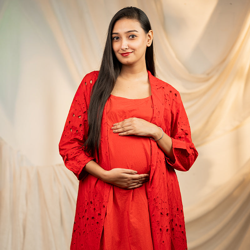 Scarlett Red Sciffilli Organic Cotton Suit Dress