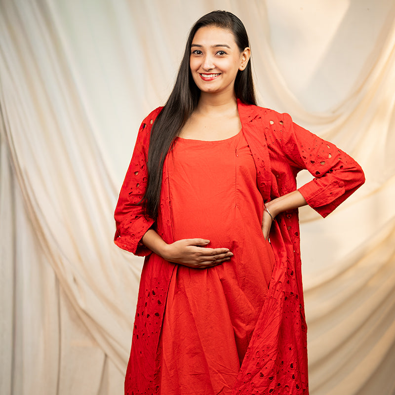 Scarlett Red Sciffilli Organic Cotton Suit Dress