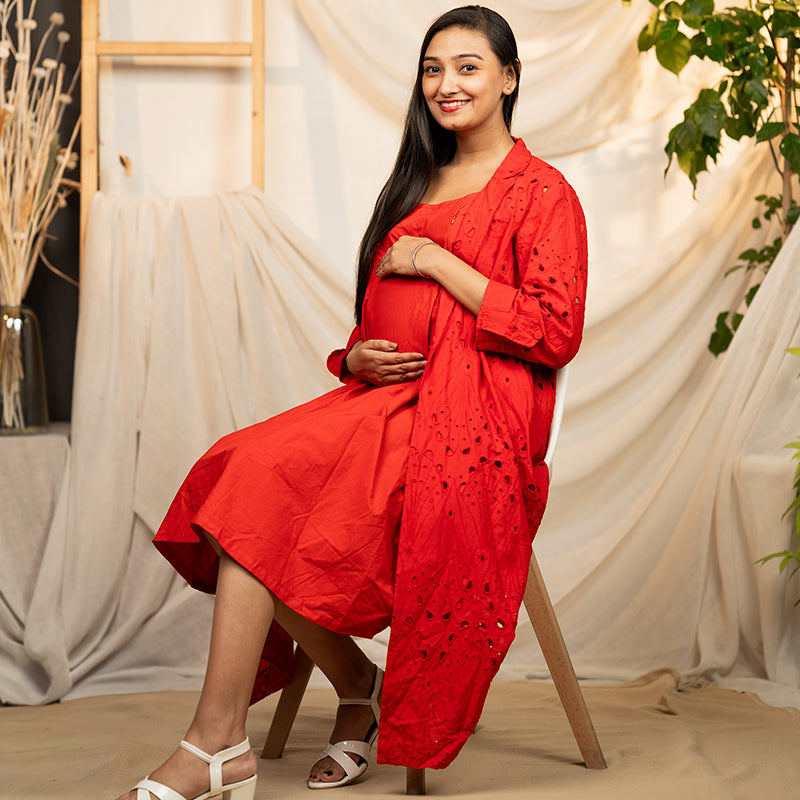 Scarlett Red Sciffilli Organic Cotton Suit Dress