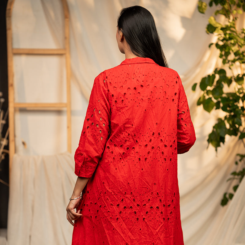 Scarlett Red Sciffilli Organic Cotton Suit Dress