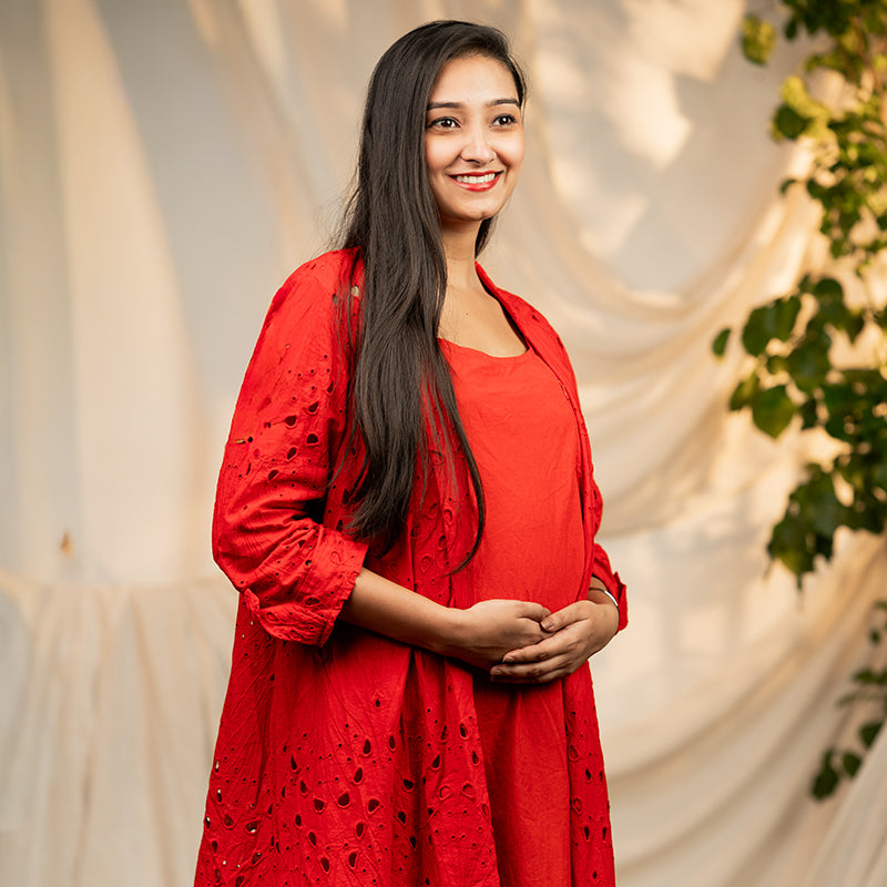 Scarlett Red Sciffilli Organic Cotton Suit Dress