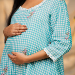 Organic Mul Eyes Blue Printed Layered Dress