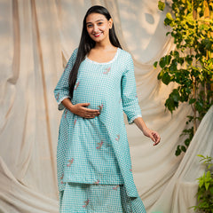 Organic Mul Eyes Blue Printed Layered Dress