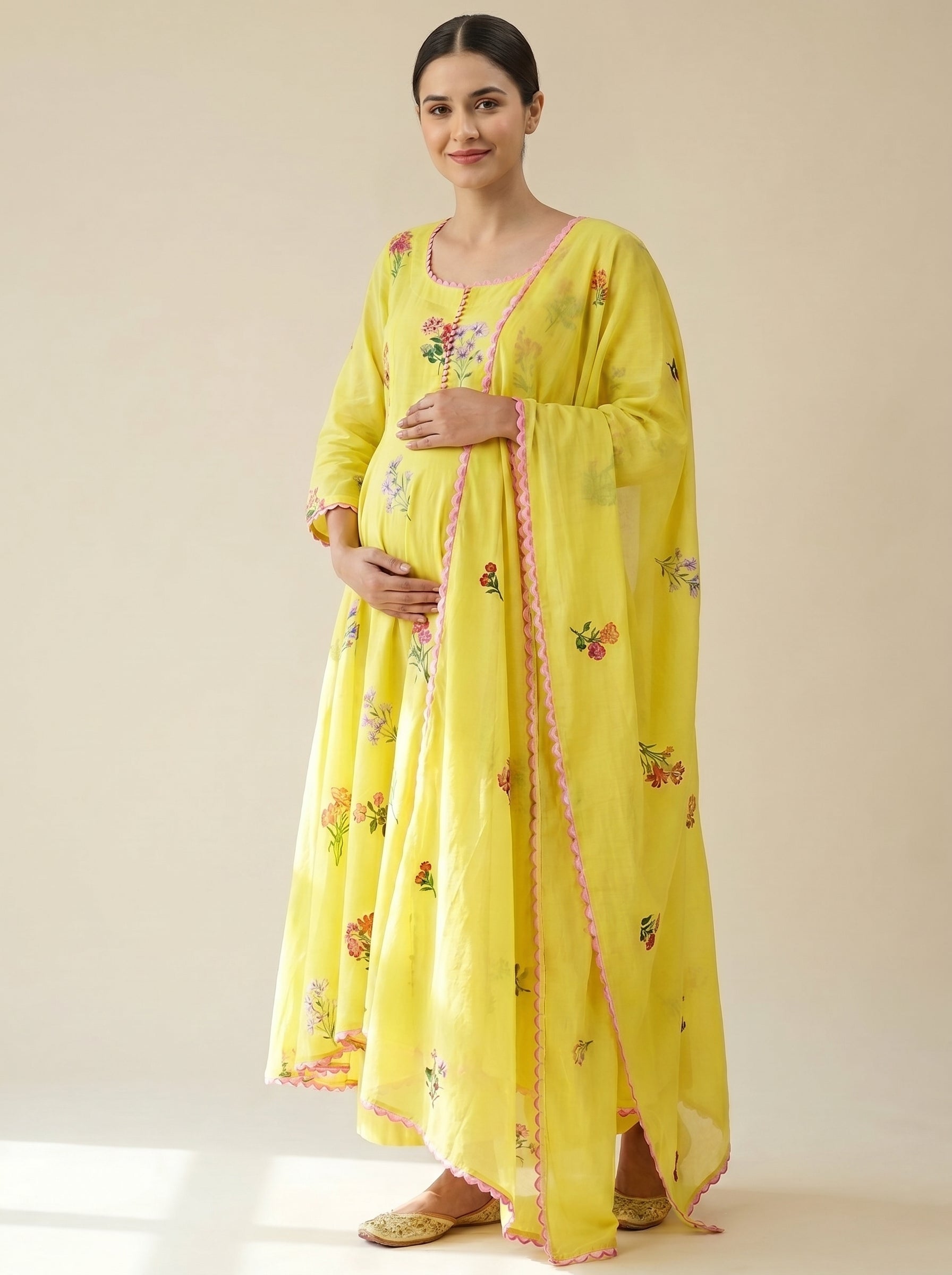 CITRUS BOTANICALS MATERNITY ANARKALI SUIT