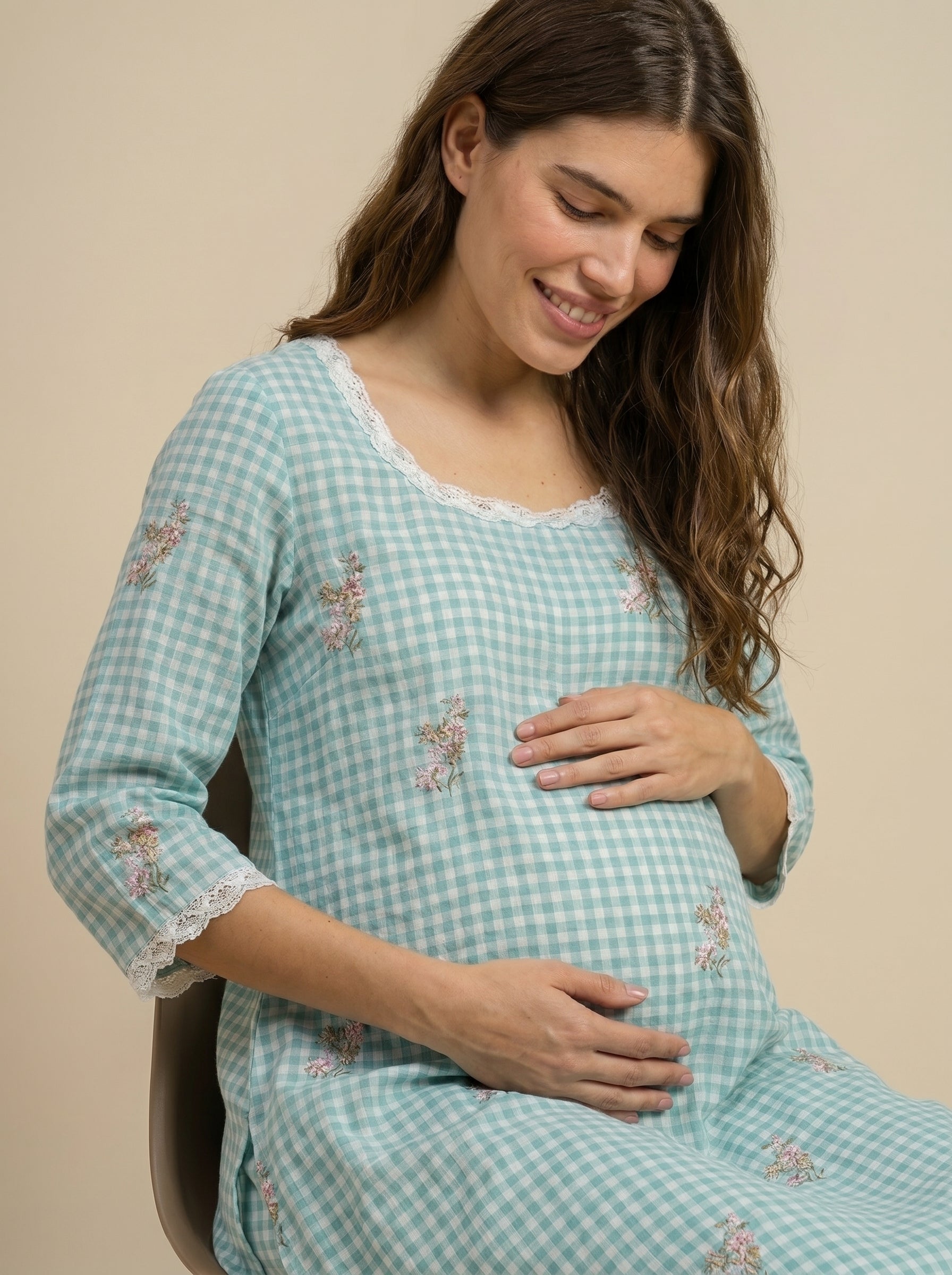 Organic Mul Eyes Blue Printed Layered Dress