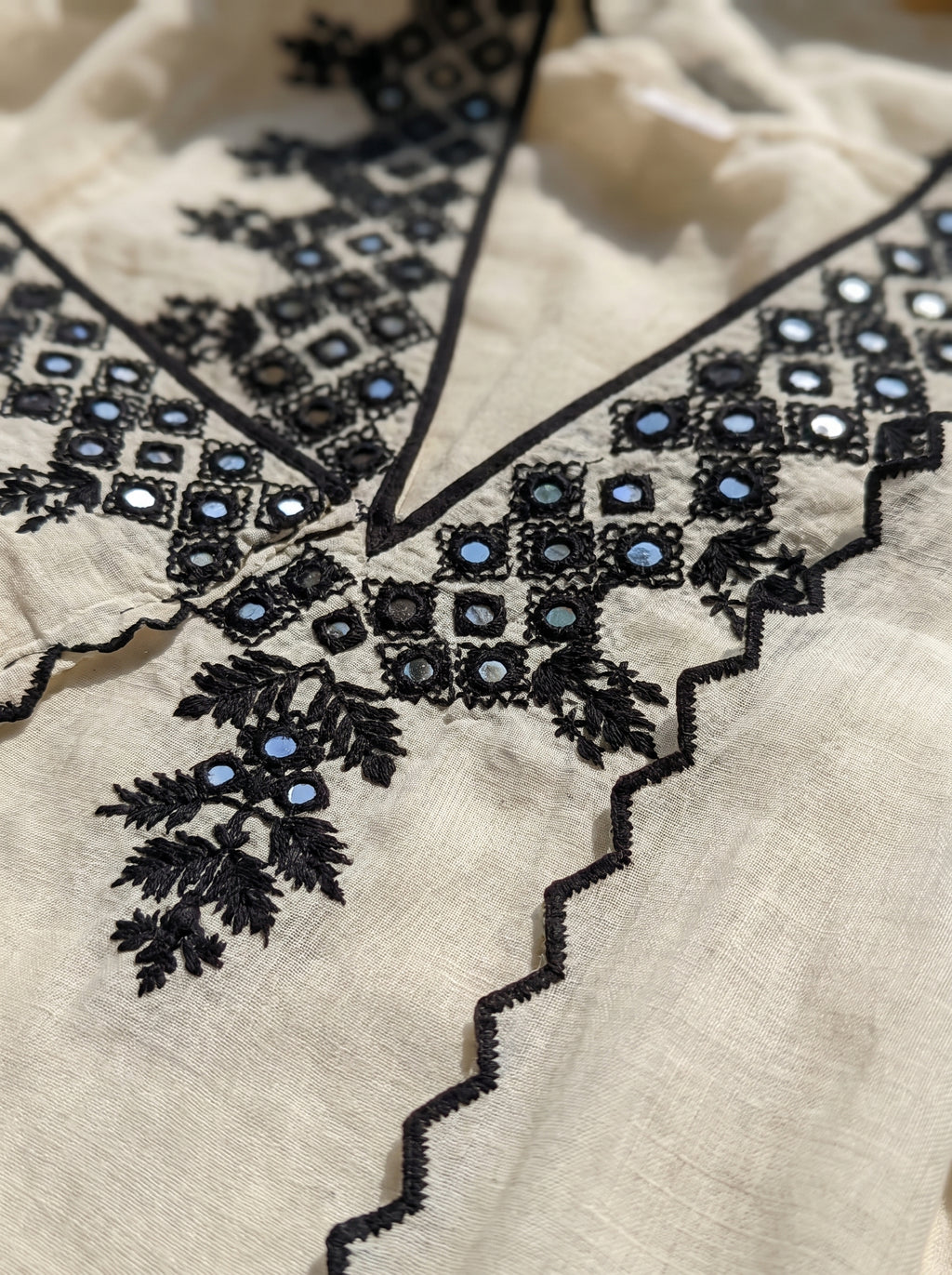 PERSIAN BLACK AND WHITE MATERNITY ANARKALI SET