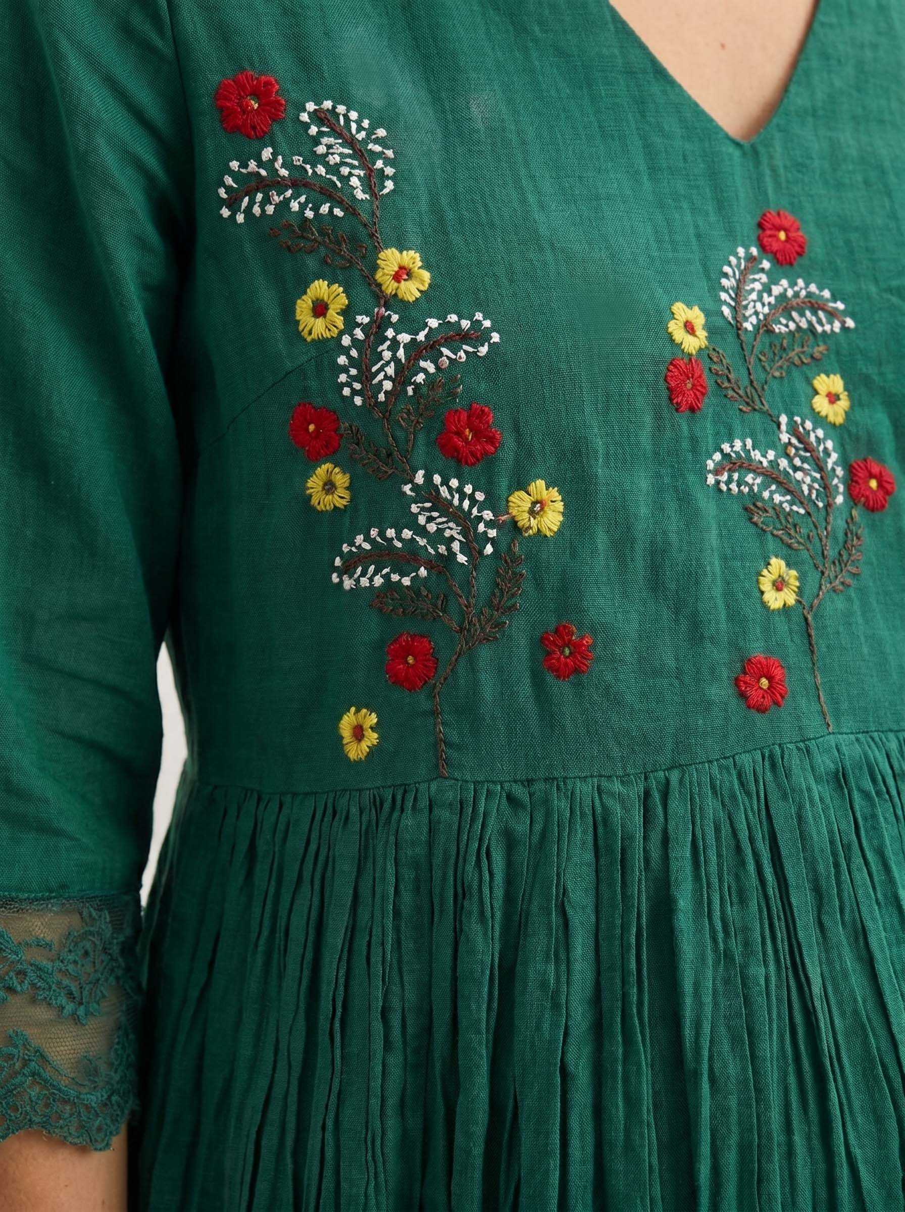 The jade flower tiered dress