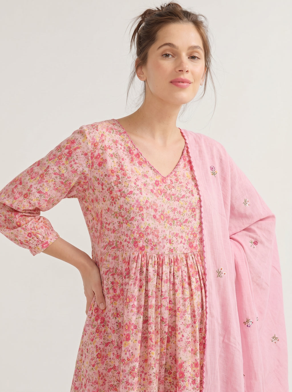 BLUSH PINK ANARKALI SET