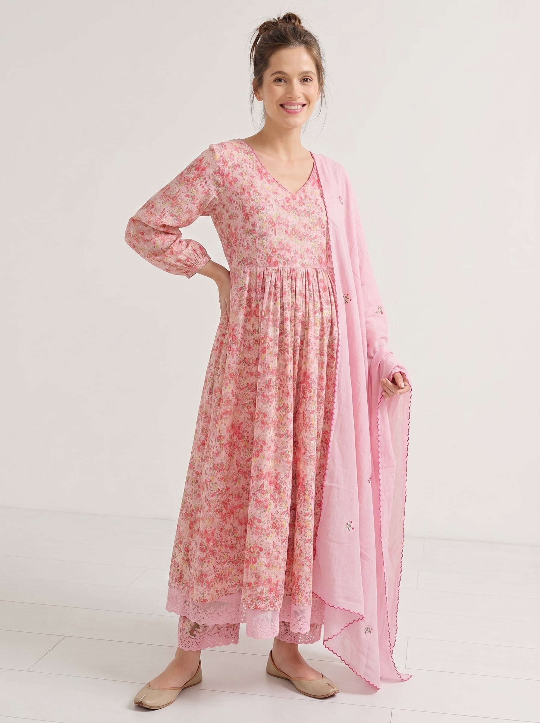 BLUSH PINK ANARKALI SET