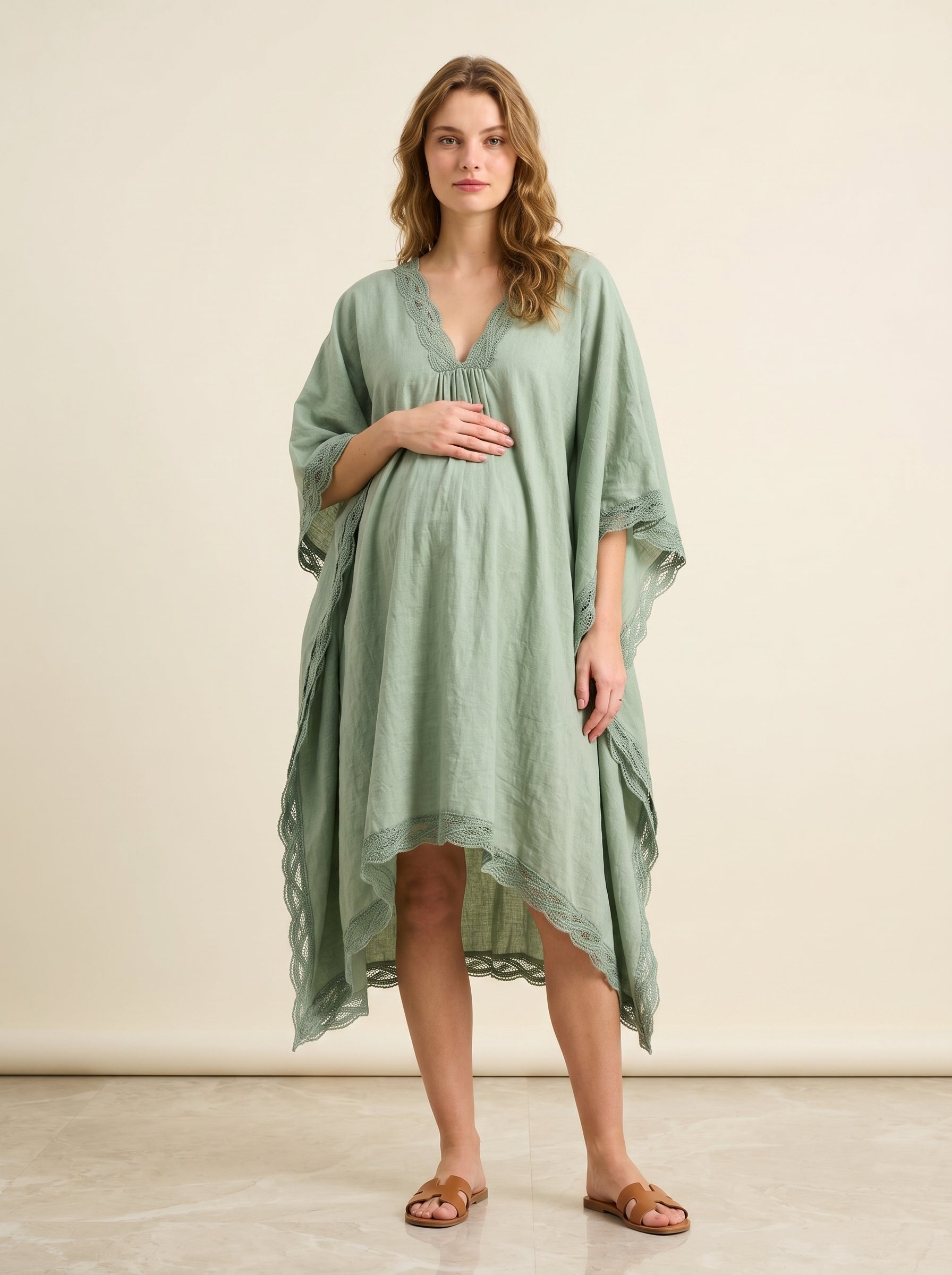 sage organic maternity kaftan