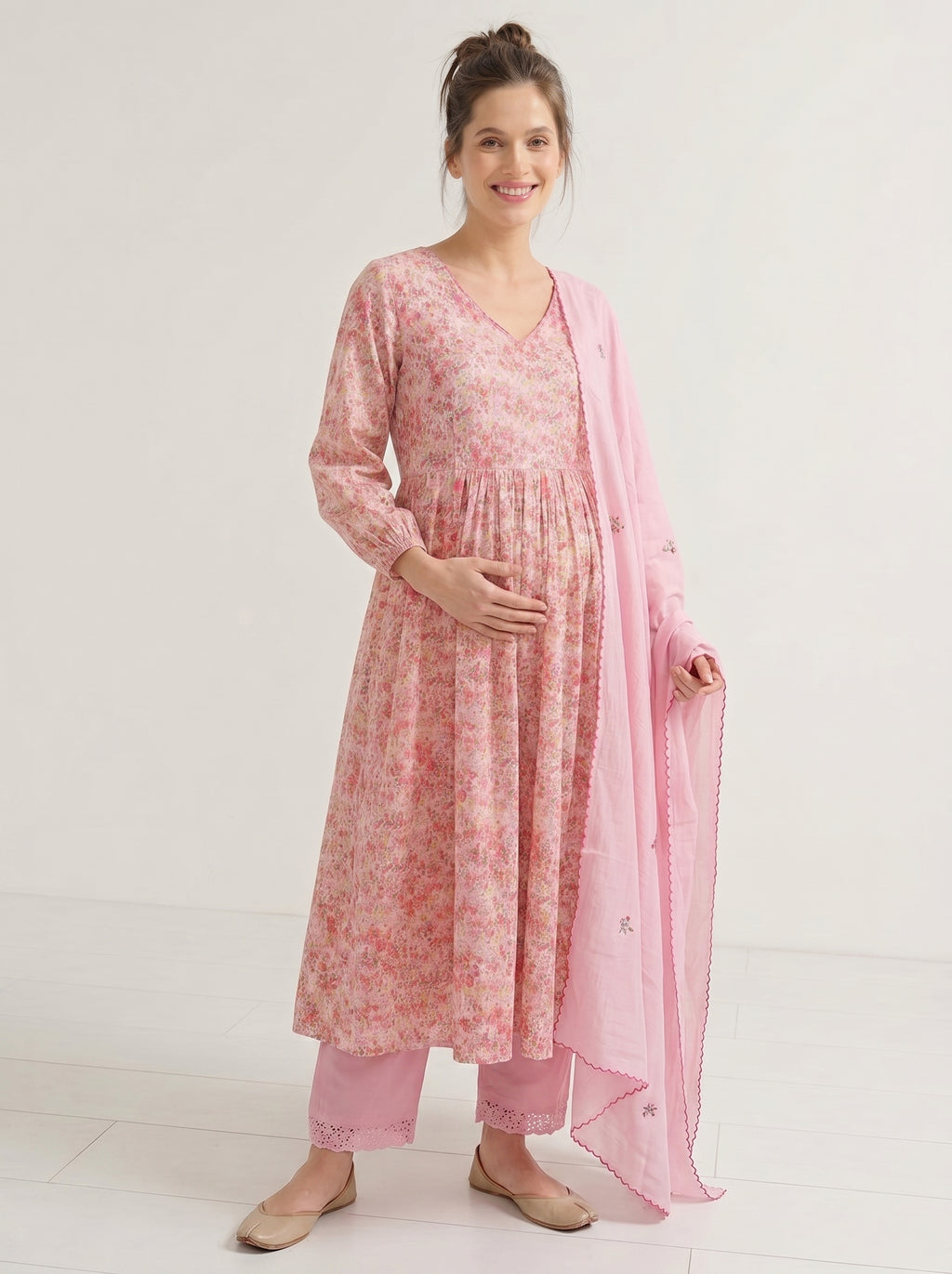 BLUSH PINK ANARKALI SET