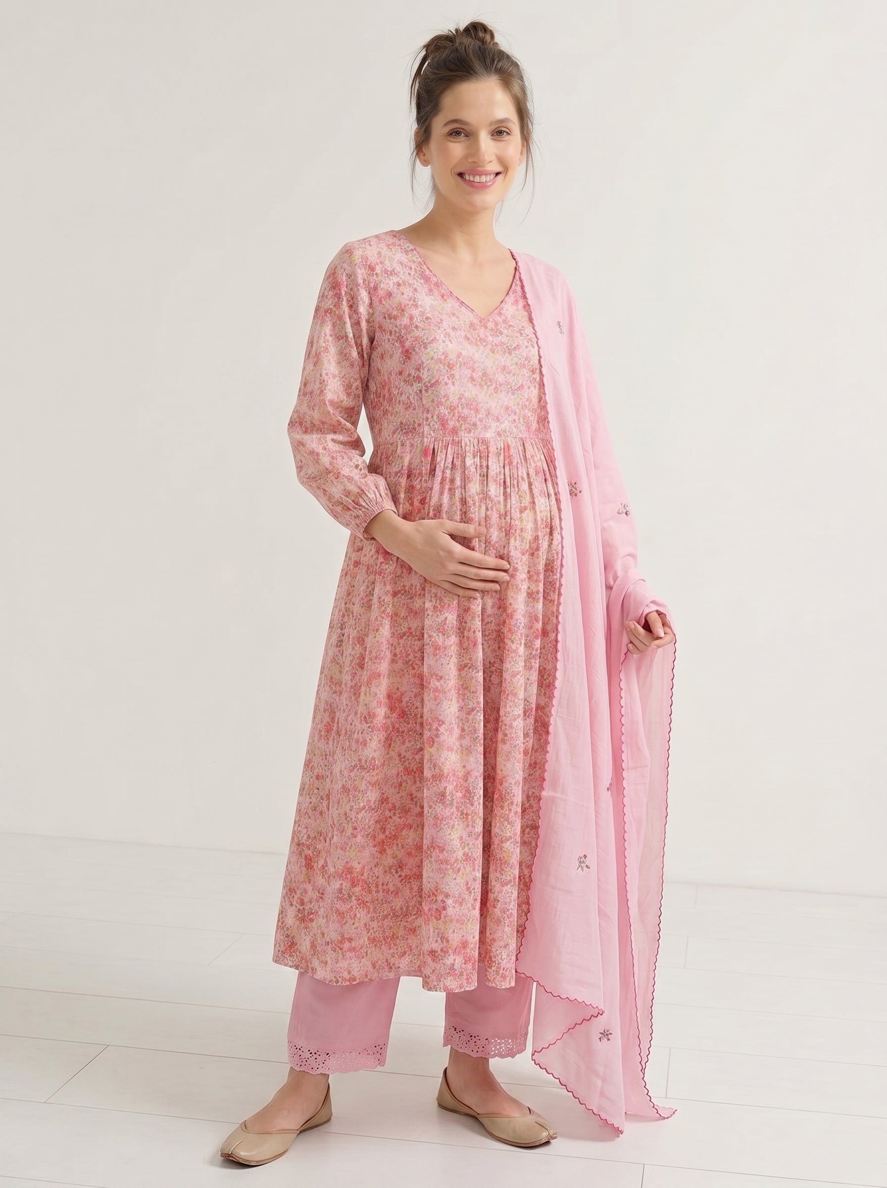 BLUSH PINK ANARKALI SET