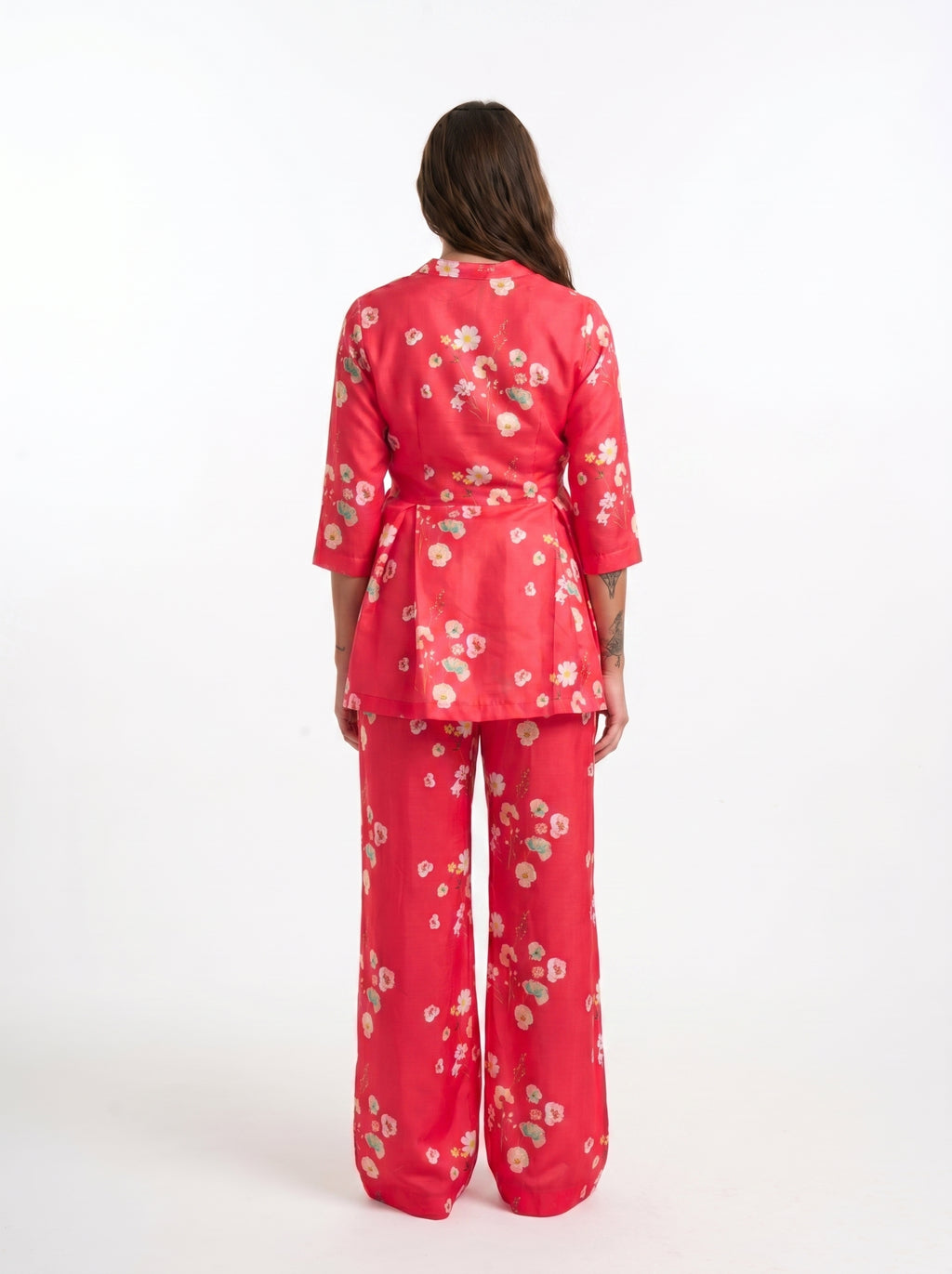 Red Monkey Floral Maternity & Nursing Peplum Co-Ord Set