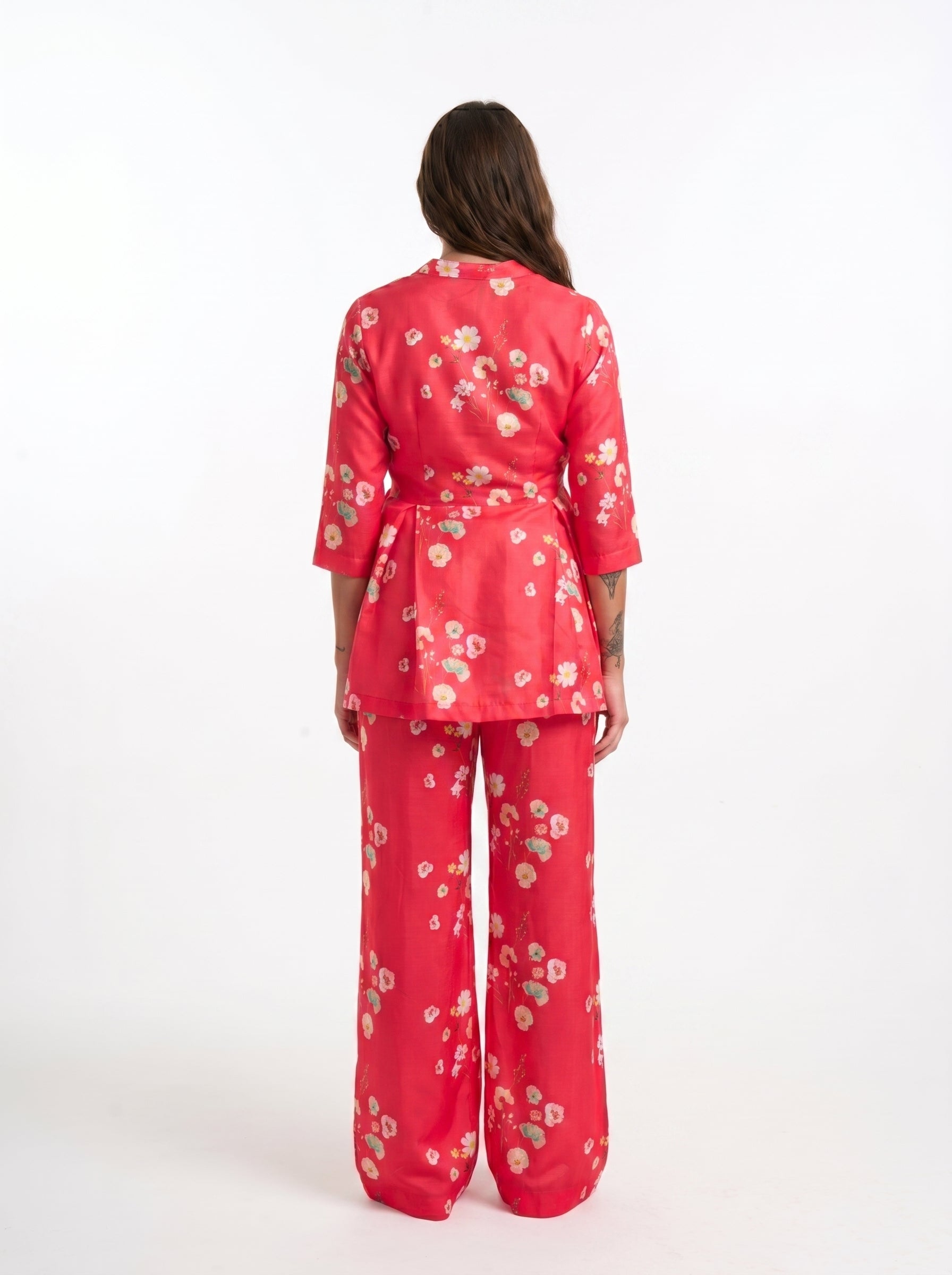 Red Monkey Floral Maternity & Nursing Peplum Co-Ord Set