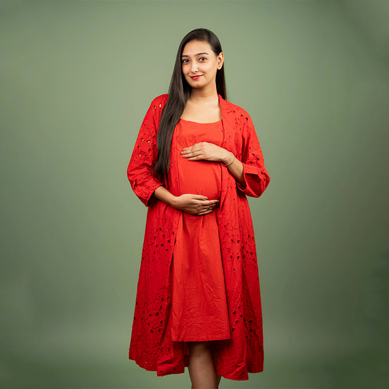Scarlett Red Sciffilli Organic Cotton Suit Dress